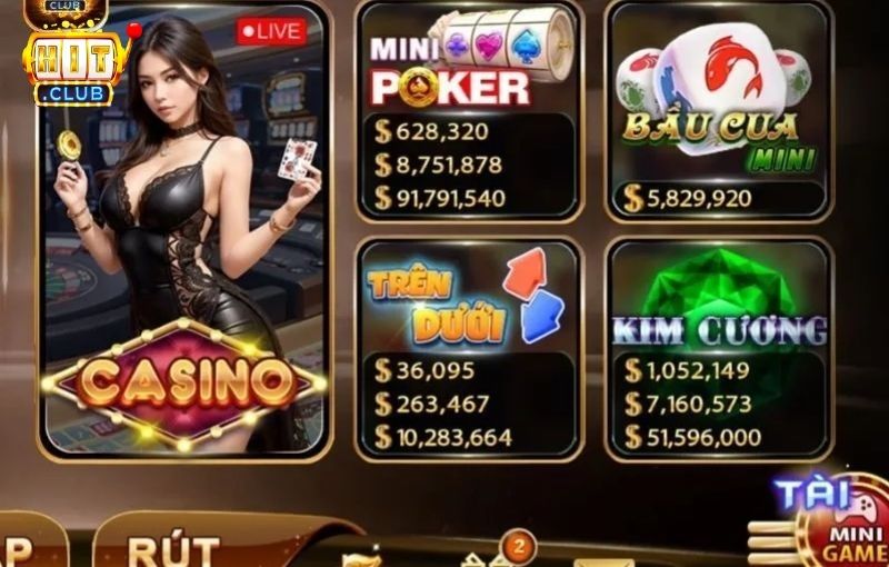 Tìm trò chơi Mini Poker trong sảnh game Hitclub